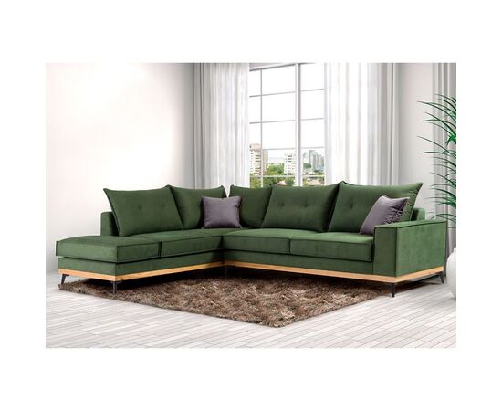 Γωνιακός καναπές δεξιά γωνία Luxury II pakoworld ύφασμα κυπαρισσί-ανθρακί 290x235x95εκ - ΚΑΝΑΠΕΔΕΣ-ΣΑΛΟΝΙΑ στο Milonadakis.gr