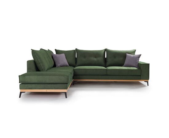 Γωνιακός καναπές δεξιά γωνία Luxury II pakoworld ύφασμα κυπαρισσί-ανθρακί 290x235x95εκ - ΚΑΝΑΠΕΔΕΣ-ΣΑΛΟΝΙΑ στο Milonadakis.gr