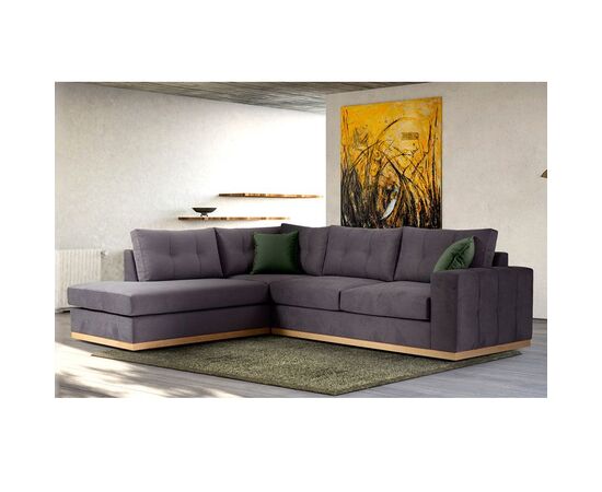 Γωνιακός καναπές δεξιά γωνία Boston pakoworld ύφασμα ανθρακί-κυπαρισσί 280x225x90εκ - ΚΑΝΑΠΕΔΕΣ-ΣΑΛΟΝΙΑ στο Milonadakis.gr