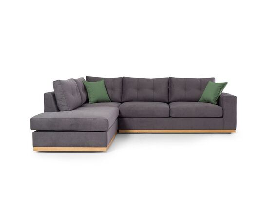 Γωνιακός καναπές δεξιά γωνία Boston pakoworld ύφασμα ανθρακί-κυπαρισσί 280x225x90εκ - ΚΑΝΑΠΕΔΕΣ-ΣΑΛΟΝΙΑ στο Milonadakis.gr