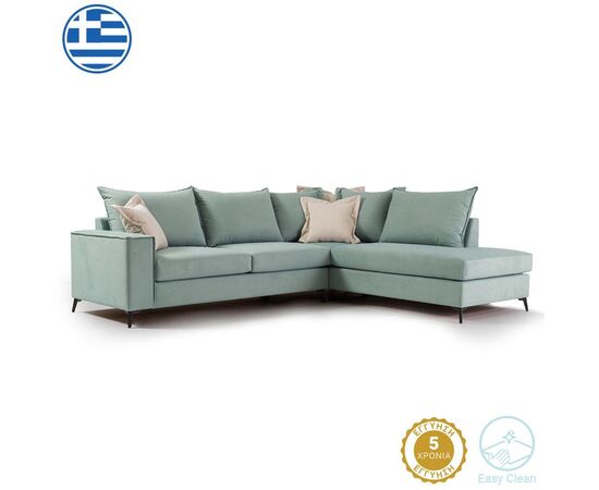 Γωνιακός καναπές αριστερή γωνία Romantic pakoworld ύφασμα ciel-cream 290x235x95εκ - ΚΑΝΑΠΕΔΕΣ-ΣΑΛΟΝΙΑ στο Milonadakis.gr