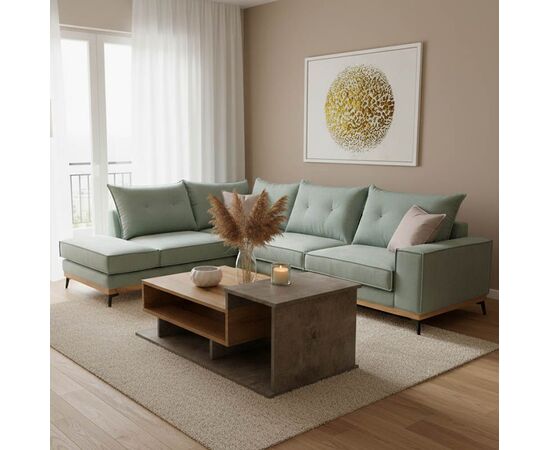 Γωνιακός καναπές δεξιά γωνία Luxury II pakoworld ύφασμα ciel-cream 290x235x95εκ - ΚΑΝΑΠΕΔΕΣ-ΣΑΛΟΝΙΑ στο Milonadakis.gr