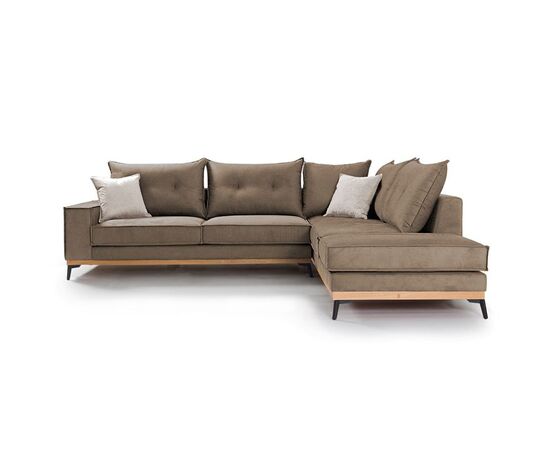 Γωνιακός καναπές αριστερή γωνία Luxury II pakoworld ύφασμα mocha-cream 290x235x95εκ - ΚΑΝΑΠΕΔΕΣ-ΣΑΛΟΝΙΑ στο Milonadakis.gr