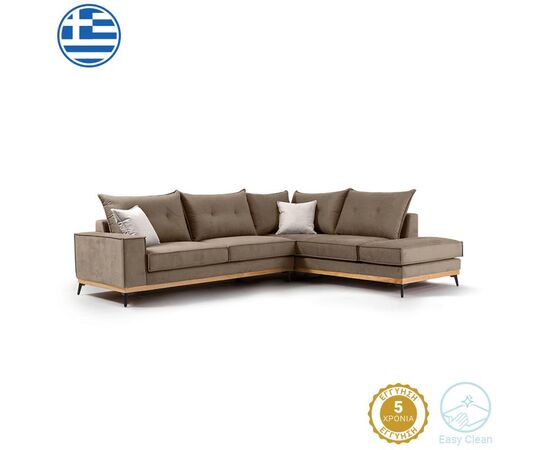 Γωνιακός καναπές αριστερή γωνία Luxury II pakoworld ύφασμα mocha-cream 290x235x95εκ - ΚΑΝΑΠΕΔΕΣ-ΣΑΛΟΝΙΑ στο Milonadakis.gr