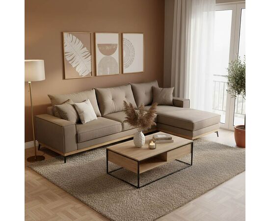 Γωνιακός καναπές δεξιά γωνία Luxury II pakoworld ύφασμα mocha-cream 290x235x95εκ - ΚΑΝΑΠΕΔΕΣ-ΣΑΛΟΝΙΑ στο Milonadakis.gr
