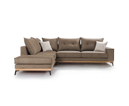 Γωνιακός καναπές δεξιά γωνία Luxury II pakoworld ύφασμα mocha-cream 290x235x95εκ - ΚΑΝΑΠΕΔΕΣ-ΣΑΛΟΝΙΑ στο Milonadakis.gr