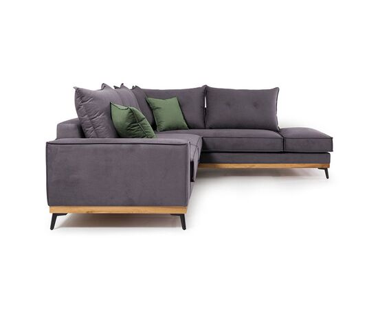 Γωνιακός καναπές αριστερή γωνία Luxury II pakoworld ύφασμα ανθρακί-κυπαρισσί 290x235x95εκ - ΚΑΝΑΠΕΔΕΣ-ΣΑΛΟΝΙΑ στο Milonadakis.gr