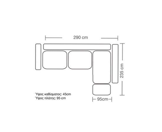 Γωνιακός καναπές αριστερή γωνία Luxury II pakoworld ύφασμα ανθρακί-κυπαρισσί 290x235x95εκ - ΚΑΝΑΠΕΔΕΣ-ΣΑΛΟΝΙΑ στο Milonadakis.gr