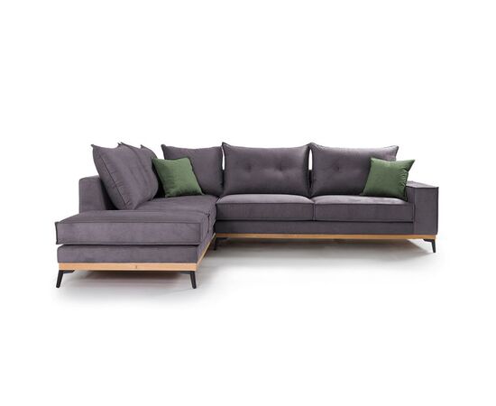 Γωνιακός καναπές δεξιά γωνία Luxury II pakoworld ύφασμα ανθρακί-κυπαρισσί 290x235x95εκ - ΚΑΝΑΠΕΔΕΣ-ΣΑΛΟΝΙΑ στο Milonadakis.gr