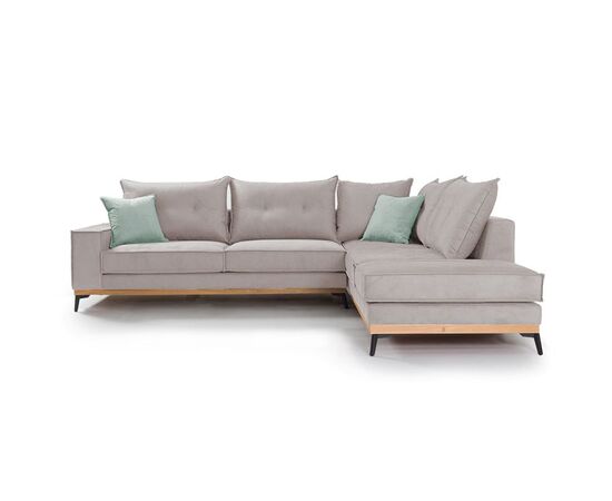 Γωνιακός καναπές αριστερή γωνία Luxury II pakoworld ύφασμα elephant-ciel 290x235x95εκ - ΚΑΝΑΠΕΔΕΣ-ΣΑΛΟΝΙΑ στο Milonadakis.gr