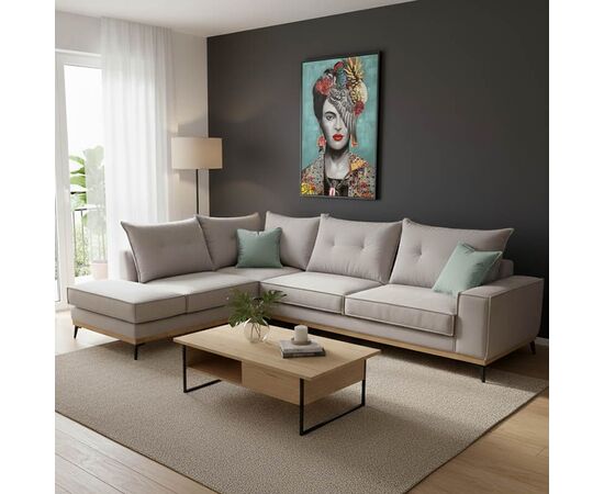 Γωνιακός καναπές δεξιά γωνία Luxury II pakoworld ύφασμα elephant-ciel 290x235x95εκ - ΚΑΝΑΠΕΔΕΣ-ΣΑΛΟΝΙΑ στο Milonadakis.gr