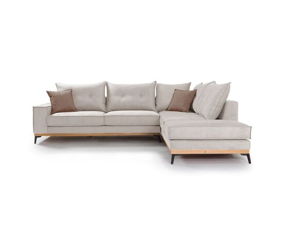 Γωνιακός καναπές αριστερή γωνία Luxury II pakoworld ύφασμα cream-mocha 290x235x95εκ - ΚΑΝΑΠΕΔΕΣ-ΣΑΛΟΝΙΑ στο Milonadakis.gr