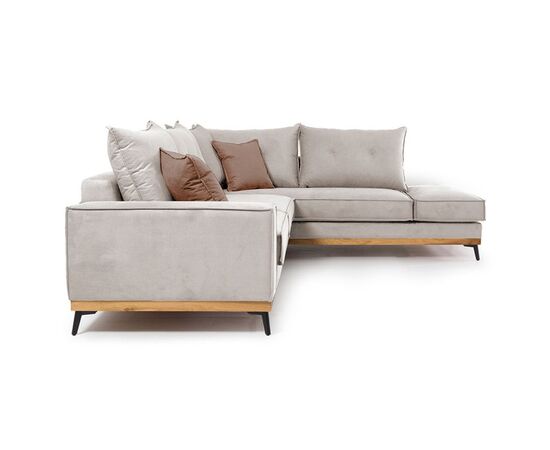 Γωνιακός καναπές αριστερή γωνία Luxury II pakoworld ύφασμα cream-mocha 290x235x95εκ - ΚΑΝΑΠΕΔΕΣ-ΣΑΛΟΝΙΑ στο Milonadakis.gr