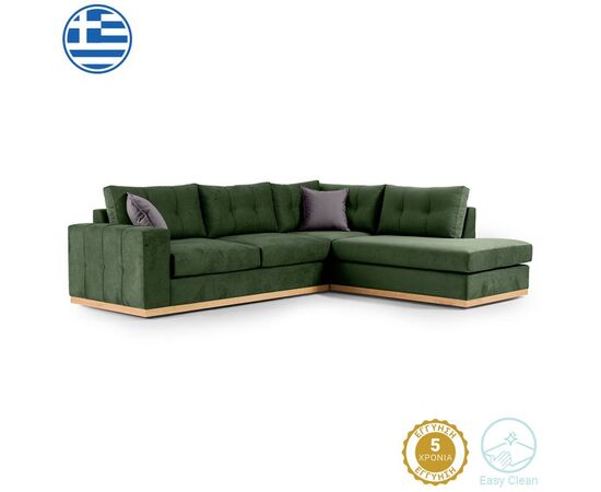 Γωνιακός καναπές αριστερή γωνία Boston pakoworld ύφασμα κυπαρισσί-ανθρακί 280x225x90εκ - ΚΑΝΑΠΕΔΕΣ-ΣΑΛΟΝΙΑ στο Milonadakis.gr