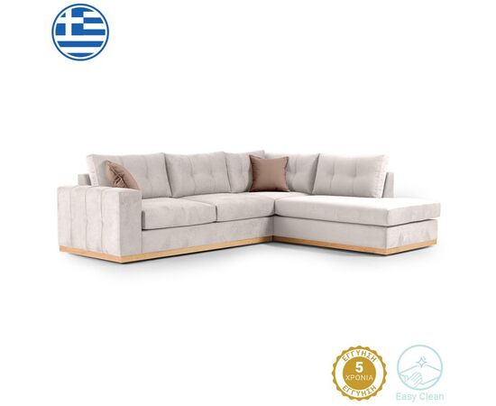 Γωνιακός καναπές αριστερή γωνία Boston pakoworld ύφασμα cream-mocha 280x225x90εκ - ΚΑΝΑΠΕΔΕΣ-ΣΑΛΟΝΙΑ στο Milonadakis.gr
