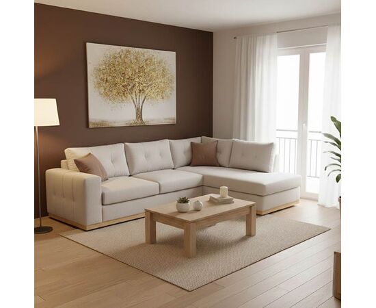 Γωνιακός καναπές δεξιά γωνία Boston pakoworld ύφασμα cream-mocha 280x225x90εκ - ΚΑΝΑΠΕΔΕΣ-ΣΑΛΟΝΙΑ στο Milonadakis.gr