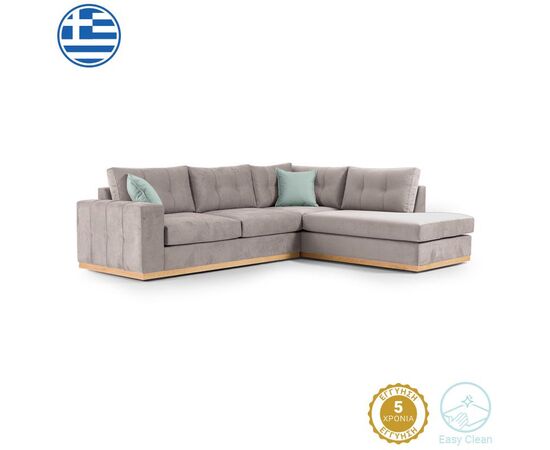 Γωνιακός καναπές αριστερή γωνία Boston pakoworld ύφασμα elephant-ciel 280x225x90εκ - ΚΑΝΑΠΕΔΕΣ-ΣΑΛΟΝΙΑ στο Milonadakis.gr