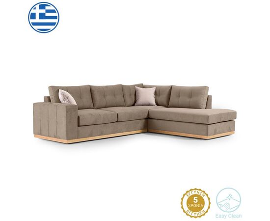 Γωνιακός καναπές αριστερή γωνία Boston pakoworld ύφασμα mocha-cream 280x225x90εκ - ΚΑΝΑΠΕΔΕΣ-ΣΑΛΟΝΙΑ στο Milonadakis.gr