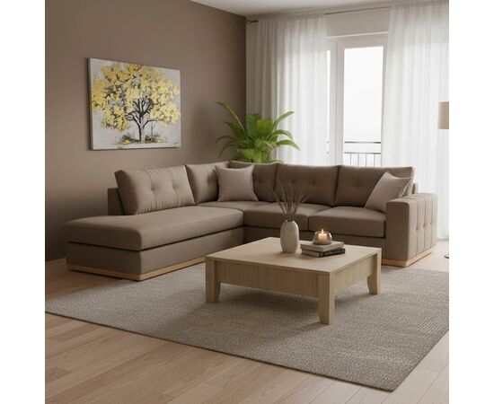 Γωνιακός καναπές δεξιά γωνία Boston pakoworld ύφασμα mocha-cream 280x225x90εκ - ΚΑΝΑΠΕΔΕΣ-ΣΑΛΟΝΙΑ στο Milonadakis.gr