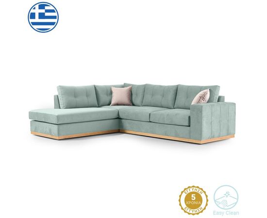 Γωνιακός καναπές δεξιά γωνία Boston pakoworld ύφασμα ciel-cream 280x225x90εκ - ΚΑΝΑΠΕΔΕΣ-ΣΑΛΟΝΙΑ στο Milonadakis.gr
