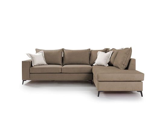 Γωνιακός καναπές αριστερή γωνία Romantic pakoworld ύφασμα mocha-cream 290x235x95εκ - ΚΑΝΑΠΕΔΕΣ-ΣΑΛΟΝΙΑ στο Milonadakis.gr