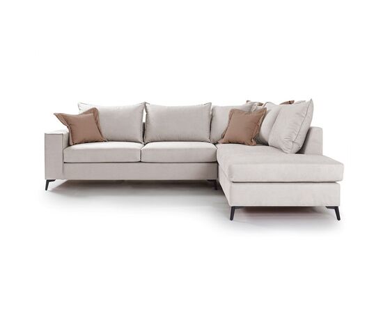 Γωνιακός καναπές αριστερή γωνία Romantic pakoworld ύφασμα cream-mocha 290x235x95εκ - ΚΑΝΑΠΕΔΕΣ-ΣΑΛΟΝΙΑ στο Milonadakis.gr