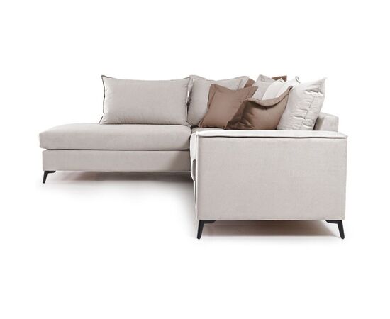 Γωνιακός καναπές δεξιά γωνία Romantic pakoworld ύφασμα cream-mocha 290x235x95εκ - ΚΑΝΑΠΕΔΕΣ-ΣΑΛΟΝΙΑ στο Milonadakis.gr