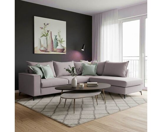 Γωνιακός καναπές αριστερή γωνία Romantic pakoworld ύφασμα elephant-ciel 290x235x95εκ - ΚΑΝΑΠΕΔΕΣ-ΣΑΛΟΝΙΑ στο Milonadakis.gr