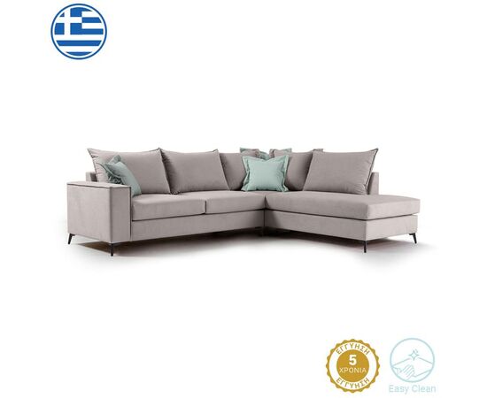 Γωνιακός καναπές αριστερή γωνία Romantic pakoworld ύφασμα elephant-ciel 290x235x95εκ - ΚΑΝΑΠΕΔΕΣ-ΣΑΛΟΝΙΑ στο Milonadakis.gr