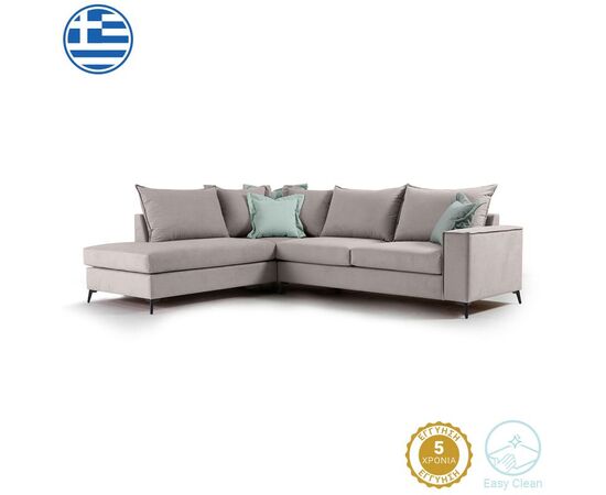 Γωνιακός καναπές δεξιά γωνία Romantic pakoworld ύφασμα elephant-ciel 290x235x95εκ - ΚΑΝΑΠΕΔΕΣ-ΣΑΛΟΝΙΑ στο Milonadakis.gr