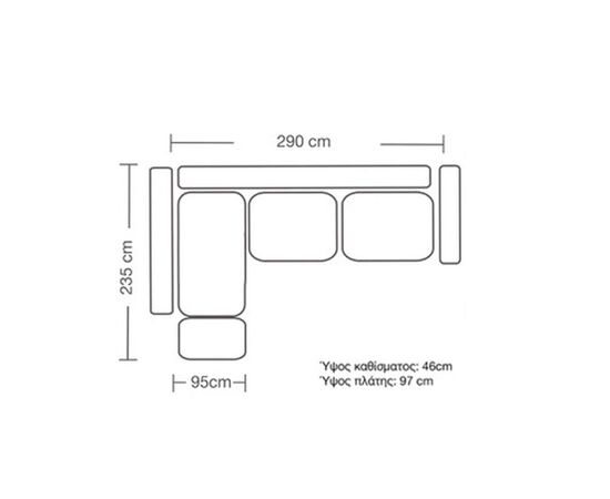 Γωνιακός καναπές δεξιά γωνία Romantic pakoworld ύφασμα κυπαρισσί-ανθρακί 290x235x95εκ - ΚΑΝΑΠΕΔΕΣ-ΣΑΛΟΝΙΑ στο Milonadakis.gr