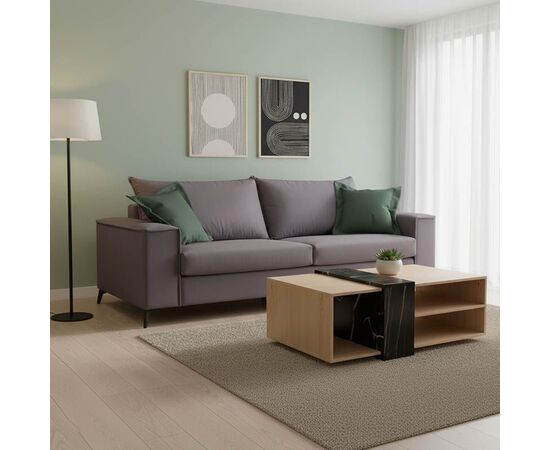 Καναπές Verona 3θέσιος ανθρακί - μαξιλάρια κυπαρισσί 225x93x100εκ - ΚΑΝΑΠΕΔΕΣ-ΣΑΛΟΝΙΑ στο Milonadakis.gr