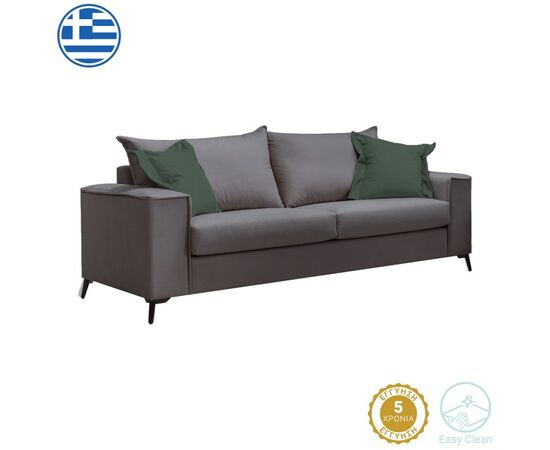 Καναπές Verona 3θέσιος ανθρακί - μαξιλάρια κυπαρισσί 225x93x100εκ - ΚΑΝΑΠΕΔΕΣ-ΣΑΛΟΝΙΑ στο Milonadakis.gr