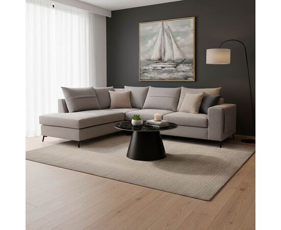 Γωνιακός καναπές δεξιά γωνία Montana pakoworld γκρι ύφασμα με μαξιλάρια σε απόχρωση ανοιχτό γκρι 275x215x93εκ - ΚΑΝΑΠΕΔΕΣ-ΣΑΛΟΝΙΑ στο Milonadakis.gr