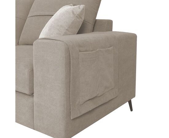 Γωνιακός καναπές δεξιά γωνία Montana pakoworld γκρι-μπεζ ύφασμα με μαξιλάρια σε απόχρωση ανοιχτό γκρι 275x215x93εκ - ΚΑΝΑΠΕΔΕΣ-ΣΑΛΟΝΙΑ στο Milonadakis.gr