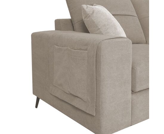 Γωνιακός καναπές αριστερή γωνία Montana pakoworld γκρι-μπεζ ύφασμα με μαξιλάρια σε απόχρωση ανοιχτό γκρι 275x215x93εκ - ΚΑΝΑΠΕΔΕΣ-ΣΑΛΟΝΙΑ στο Milonadakis.gr