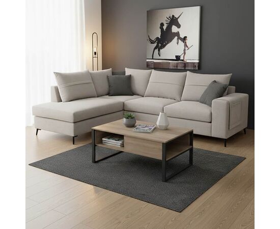 Γωνιακός καναπές δεξιά γωνία Montana pakoworld ανοιχτό γκρι ύφασμα με μαξιλάρια σε ποντικί απόχρωση 275x215x93εκ - ΚΑΝΑΠΕΔΕΣ-ΣΑΛΟΝΙΑ στο Milonadakis.gr