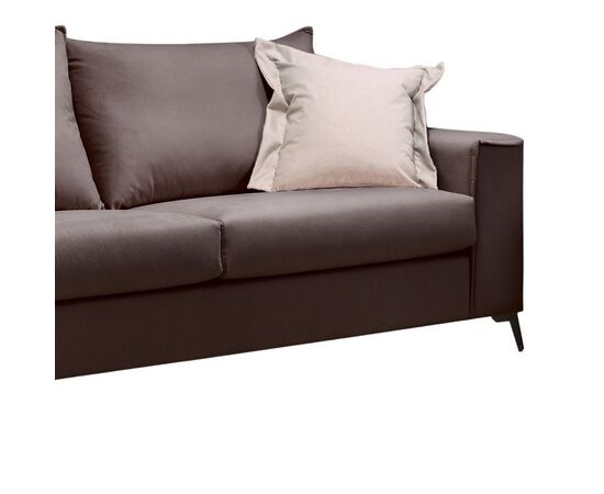 Καναπές Verona pakoworld 3θέσιος ανθρακί ύφασμα με μαξιλάρια σε μπεζ απόχρωση 225x93x100εκ - ΚΑΝΑΠΕΔΕΣ-ΣΑΛΟΝΙΑ στο Milonadakis.gr