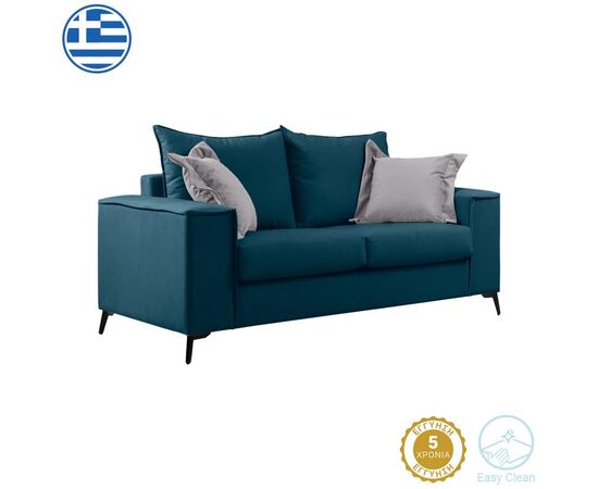 Καναπές Verona pakoworld 2θέσιος μπλε ύφασμα με μαξιλάρια σε απόχρωση ανοιχτό γκρι 173x93x100εκ - ΚΑΝΑΠΕΔΕΣ-ΣΑΛΟΝΙΑ στο Milonadakis.gr