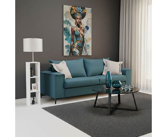 Καναπές Verona pakoworld 3θέσιος μπλε ύφασμα με μαξιλάρια σε απόχρωση ανοιχτό γκρι 225x93x100εκ - ΚΑΝΑΠΕΔΕΣ-ΣΑΛΟΝΙΑ στο Milonadakis.gr