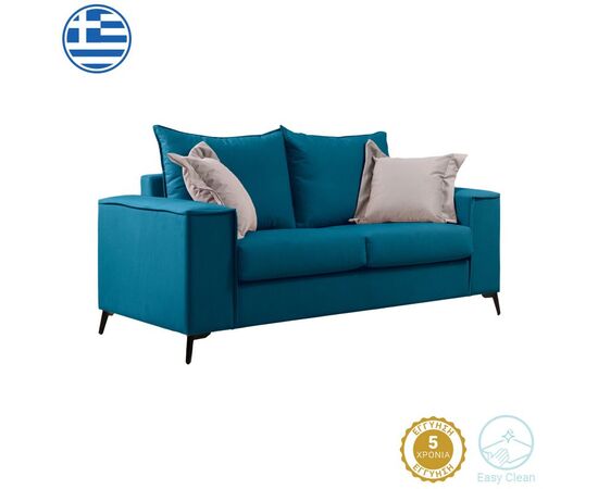 Καναπές Verona pakoworld 2θέσιος πετρόλ ύφασμα με μαξιλάρια σε μπεζ απόχρωση 173x93x100εκ - ΚΑΝΑΠΕΔΕΣ-ΣΑΛΟΝΙΑ στο Milonadakis.gr