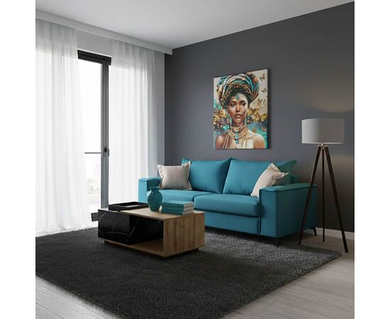 Καναπές Verona pakoworld 3θέσιος πετρόλ ύφασμα με μαξιλάρια σε μπεζ απόχρωση 225x93x100εκ - ΚΑΝΑΠΕΔΕΣ-ΣΑΛΟΝΙΑ στο Milonadakis.gr