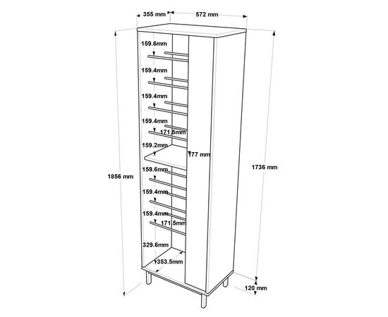 Παπουτσοθήκη Scarpiera pakoworld 18 ζευγών σε φυσική-λευκή απόχρωση 57.2x35.5x185.6εκ - ΕΠΙΠΛΑ ΕΙΣΟΔΟΥ στο Milonadakis.gr