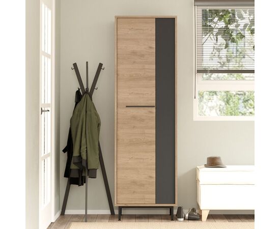 Παπουτσοθήκη Scarpiera pakoworld 18 ζευγών σε φυσικο-ανθρακι απόχρωση 57.2x35.5x185.6εκ - ΕΠΙΠΛΑ ΕΙΣΟΔΟΥ στο Milonadakis.gr