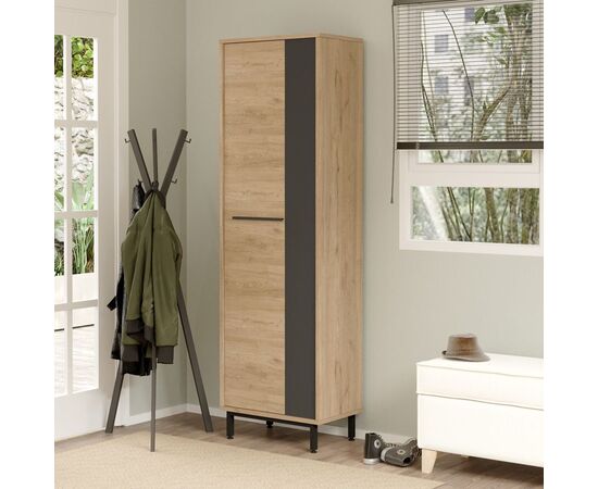 Παπουτσοθήκη Scarpiera pakoworld 18 ζευγών σε φυσικο-ανθρακι απόχρωση 57.2x35.5x185.6εκ - ΕΠΙΠΛΑ ΕΙΣΟΔΟΥ στο Milonadakis.gr