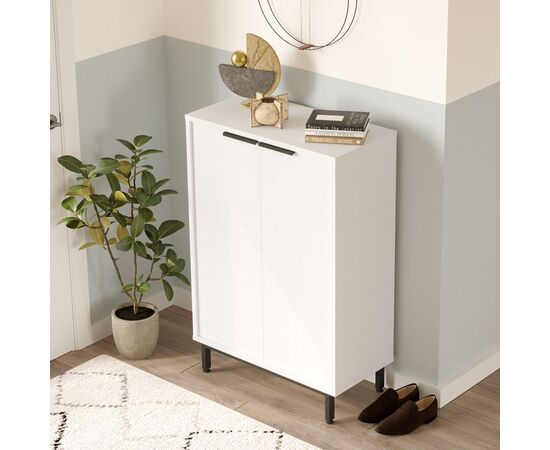 Παπουτσοθήκη Kinga 5ραφιών pakoworld σε λευκή απόχρωση 72x35.5x105.6εκ - ΕΠΙΠΛΑ ΕΙΣΟΔΟΥ στο Milonadakis.gr