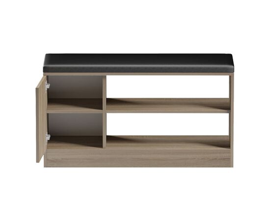 Παπουτσοθήκη-σκαμπό Deboule pakoworld 8 ζευγών σε sonoma-μαύρη απόχρωση 90x30x46εκ - ΕΠΙΠΛΑ ΕΙΣΟΔΟΥ στο Milonadakis.gr