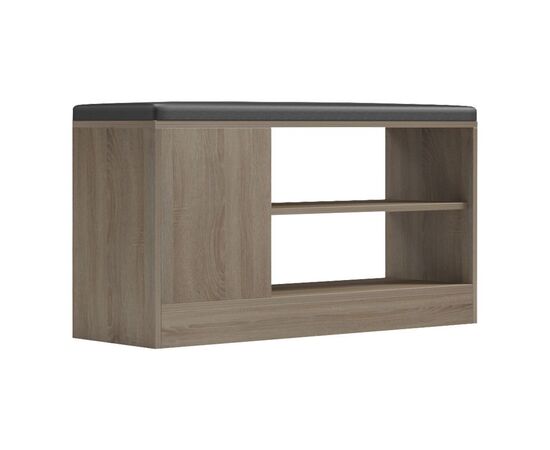 Παπουτσοθήκη-σκαμπό Deboule pakoworld 8 ζευγών σε sonoma-μαύρη απόχρωση 90x30x46εκ - ΕΠΙΠΛΑ ΕΙΣΟΔΟΥ στο Milonadakis.gr