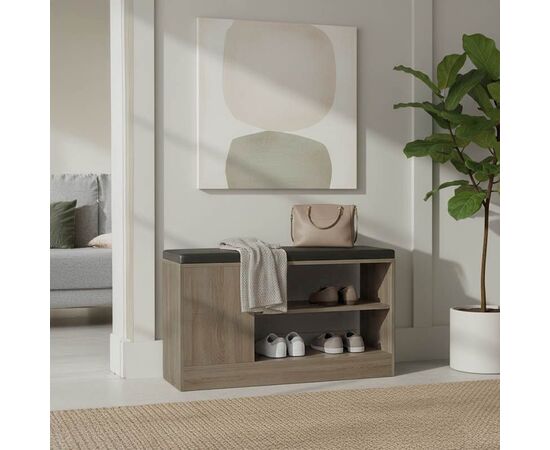 Παπουτσοθήκη-σκαμπό Deboule pakoworld 8 ζευγών σε sonoma-μαύρη απόχρωση 90x30x46εκ - ΕΠΙΠΛΑ ΕΙΣΟΔΟΥ στο Milonadakis.gr