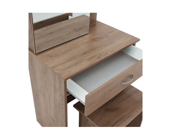 Τουαλέτα κρεβατοκάμαρας Zelia  pakoworld με καθρέπτη και σκαμπό χρώμα oak 60x40.5x151εκ - ΣΥΡΤΑΡΙΕΡΕΣ - ΤΟΥΑΛΕΤΕΣ στο Milonadakis.gr